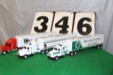 (2) 1/64 KENWORTH SEMI'S, HORSELESS CARRIAGE,