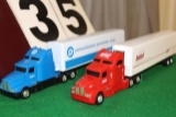 (2) 1/64 KENWORTH SEMIS WITH TRAILERS,