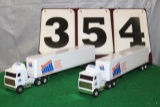 (2) 1/64 MACK CABOVER SEMI'S, JACQUES SEEDS, NIB