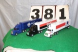 (3) 1/64 WHITE GMC SEMIS, GMC TRUCKS, CADILLAC,