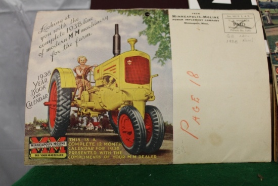 1938 MINNEAPOLIS MOLINE YEARBOOK CALENDAR