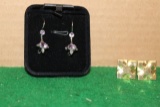 PAIR OF CUFF LINKS AND ANTIQUE EARRINGS