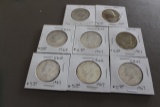 1964, 1966, 1968, (5) 1967 KENNEDY HALF DOLLARS