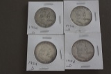 (4) 1954 BEN FRANKLIN HALF DOLLARS