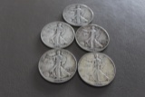 1934, 1936, 1944, (2) 1942 HALF DOLLARS