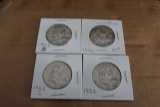 1952, (3) 1953 BEN FRANKLIN HALF DOLLARS