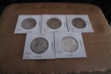 (5) 1960 BEN FRANKLIN HALF DOLLARS