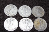 (6) 1918 HALF DOLLARS