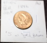 1882 5 DOLLAR GOLD PIECE