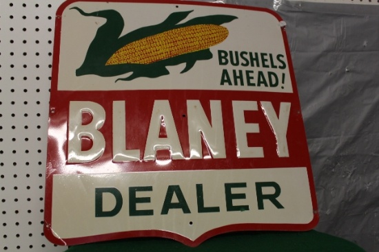 20" X 20 1/5" SINGLE SIDED TIN BLANEY DEALER SIGN