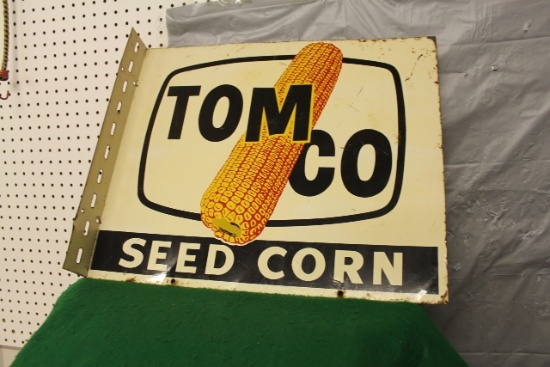 18" X 21 1/2" DOUBLE SIDED METAL TOMCO SEED CORN