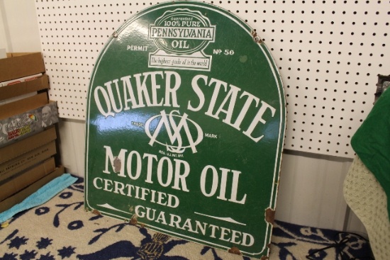 26 1/2" X 28 1/2" QUAKER STATE DOUBLE SIDED