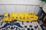 TONKA CAR HAULER, NO CARS, HAS PAINT CHIPS,