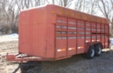 7' X 18' LIVESTOCK TRAILER, TANDEM AXLE,