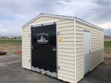 NEW 10' X 14' PORTABLE BUILDING, SIDE WALK IN DOOR