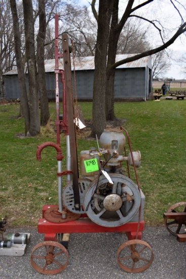 Monitor Type VJ 1HP Gas Engine, SN:49907, ON cart, With Red Jacket Pump Jack, Spark Plug