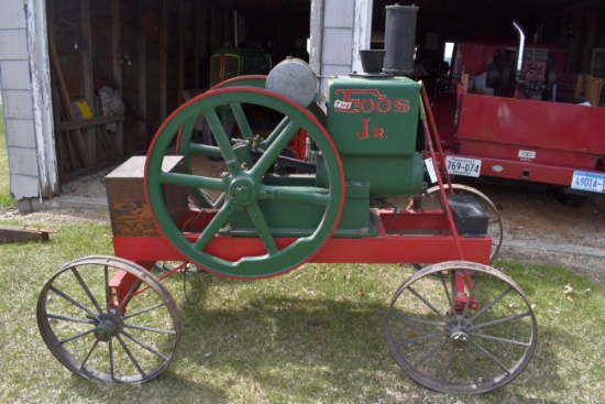 Foos Junior 8HP Hit And Miss Engine, On Steel Wheel Cart, Fully Restored, Tank, Oiler, Mag, SN:36537