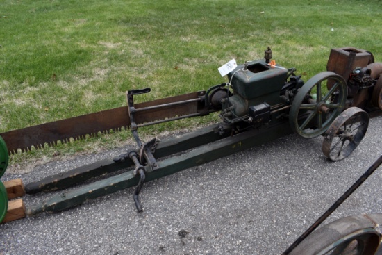 Ottawa 3HP Gas Engine, Log Saw, Wheel Barrow Cart, SN:12067, Oiler, Wico Mag, Restored