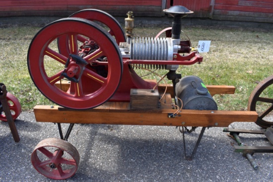 Gilson 1.5HP Gas Engine, Oiler, SN:2849, Older Restorations, Wheelbarrow Cart, Fuel Tank