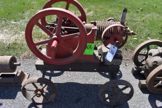 Associated Chore Boy Gas Engine, 2.5HP Gas Engine, Air Cooled, Fuel tank, ON Steel Wheel Cart