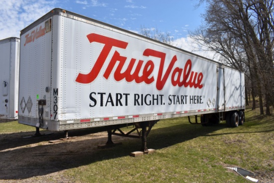 1993 WABASH 96" X 48' DRY VAN SEMI TRAILER, SIDE DOOR, TRANSLUCENT ROOF SKIN, STORAGE ONLY, NO TITLE