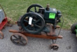 McCormick Deering IH Model M 1.5hp Gas Engine, ON 4 Wheel Cart, Oiler, Tank, SN:W91844, Nice Conditi