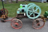 Witte 7HP Gas Engine, On Steel Wheel cart, Oiler, Wico Mag, SN:B8417, fuel tank, nice condition