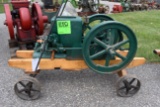Fuller Johnson 1.5HP Gas Engine, Restored, On Steel Wheel Cart, IGN Need Battery, SN:94138