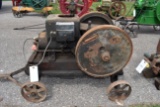 Sattley 1.5HP Gas Engine, On Steel Wheel Cart, Complete, WICO Mag, Oiler, Spark Plug, Good Original,