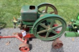 John Deere 1.5HP Gas Engine, Older Restoration, On Steel Wheel Cart, Has Mag, SN:325997