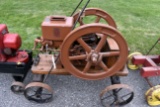Rock Island  2HP Gas Engine, Restored, On Steel Wheel Cart, Ignition Restored, Oiler, SN:63470