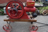 The Galloway 5HP Gas Engine, Round Rod, Fully Restored, Very Nice Condition, Steel Wheel Cart, SN:59