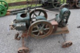 Fairbanks Morse Gas Engine, With Generator set, Older Restoration, 1.5Hp, Coil, Oiler, On Steel Whee