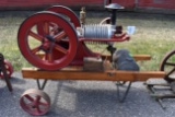 Gilson 1.5HP Gas Engine, Oiler, SN:2849, Older Restorations, Wheelbarrow Cart, Fuel Tank