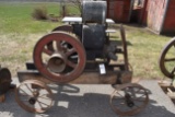 L.M. Rumsey Diesel 8HP Engine, ON Steel Wheel Cart, Motor Is Free, FACTORY Fuel Tank, Oiler, SN:81