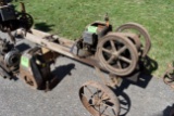 Witte Log Saw Missing Parts, 2 HP Gas Engine, On 2 Wheel Cart, Oiler, Mag, Fuel Tank, SN:19599
