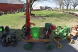 Fairbanks Morse 2HP Gas Engine, With Pump Jack, On Steel Wheel Cart, Motor Free, Older Restoration,