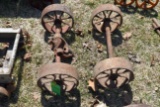 (2) Lawson Lauton Steel Wheeled Axles For Cart