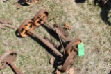 John Deere 1-1/2HP Steel Wheeled Axles For Engine Cart, Original Tin Axle Cart
