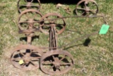 (2) Steel Wheeled Axles For John Deere 3HP Engine Cart with Braces