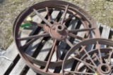(2) Horse Mower Wheels, Cast Iron