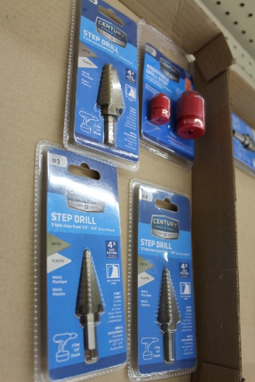 (3) CENTURY STEP DRILL BITS, 1/4 TO 1",