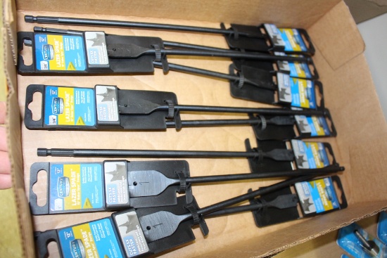 (10) NEW CENTURY SPADE BITS, 3/8 TO 1"
