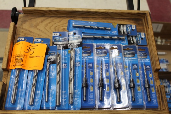 (16) NEW CENTURY DRILL BITS, 1/8 TO 3/8',