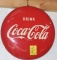 Coca Cola metal button sign, 12