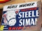 Steele Siman single sided tin sign, rusted, 18