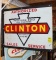 Clinton Sales and Service double sided tin post sign, 18