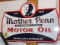 Mother Penn Motor Oil single sided tin reproduction sign, 19