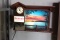 Hamm's Beer plastic clock with river scene, lights up, clock time not check