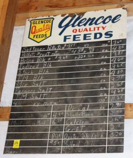 Glenco Quality Feeds chalkboard sign, 28.25"x40"